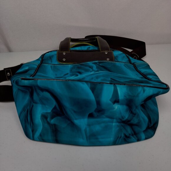 Nike Tote Bag Blue Abstract Print Padded Shoulder Strap Trippy Swirl Travel - Picture 10 of 16